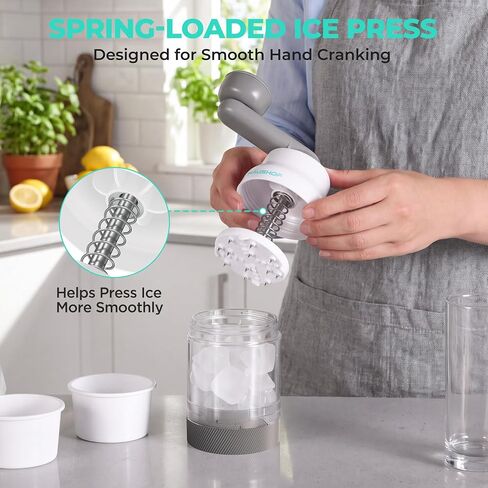 HAUSHOF Manual Ice Shaver, Portable Shaved Ice Machine with Ice Mold in Kuwait