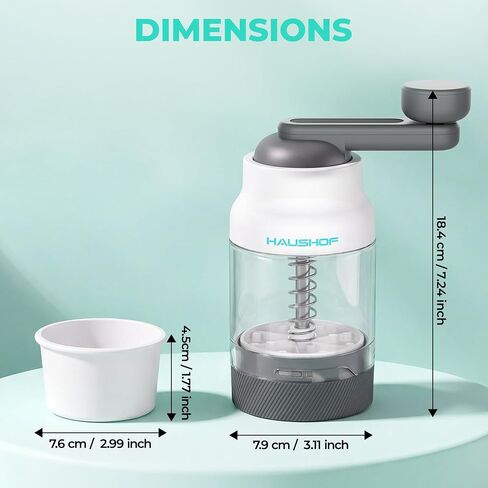 HAUSHOF Manual Ice Shaver, Portable Shaved Ice Machine with Ice Mold in Kuwait