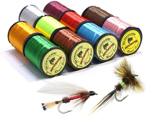 300D Fly Tying Floss Thread 10 Colors Silky Fly Tying Materials 180yds/Spool Multifilament High Gloss Smooth Flat Thread for Salmon&Steelhead Fly Pattern Wet Nymph Streamer Fly Body Wrapping in Kuwait