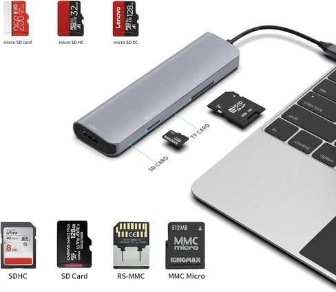 9-in-1 USB C Hub Laptop Docking Station, Multiport Adapter with 4K@30Hz HDMI, 3X USB 3.0, Gigabit Ethernet, Type-C Data Port, 100W PD, SD/Micro SD, for MacBook Pro/Air, Dell XPS, HP, Lenovo in Kuwait
