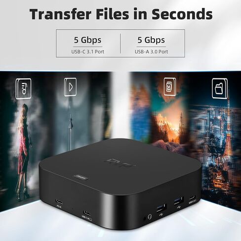 RVP+ Docking Station 3 Monitors USB C, 13-in-1, Triple Display-4K HDMI & DisplayPort Dual Monitors, 5Gbps USB-C/A Data Transfer, 100W Laptop-Charging, Gigabit Ethernet, Audio, Black in Kuwait