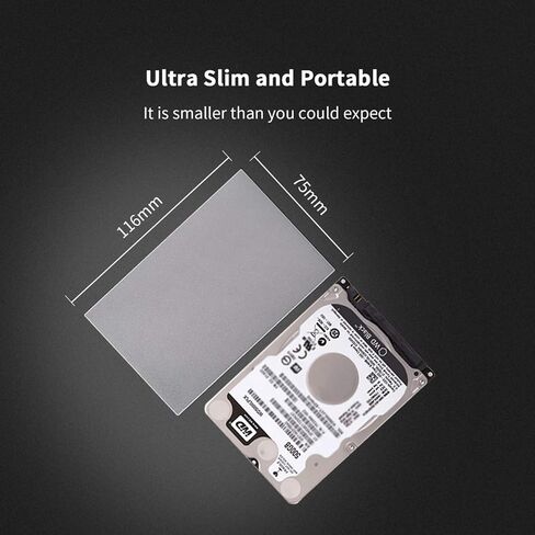 SSK Aluminum 2.5" Hard Drive Enclosure USB C 3.1/3.2 Gen2 6Gbps External HDD Caddy Adapter Reader with UASP for 2.5inch 7/9.5mm SATA HDD/SSD Compatible with WD Seagate PS4/5 Xbox ect. (Pack of 2) in Kuwait