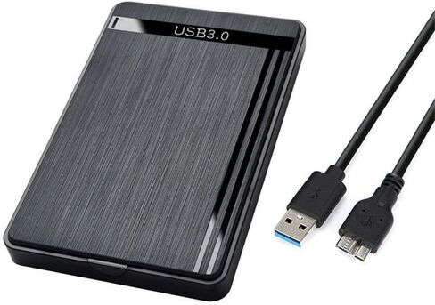 USB 2.5 Inch SATA HDD Enclosure External Hard Drive Case Portable Plug&Play for SSD for HDD Laptop PC Storage Box Shockproof Protective Hard Disk Holder (Black) in Kuwait