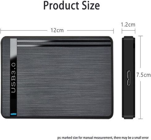 USB 2.5 Inch SATA HDD Enclosure External Hard Drive Case Portable Plug&Play for SSD for HDD Laptop PC Storage Box Shockproof Protective Hard Disk Holder (Black) in Kuwait
