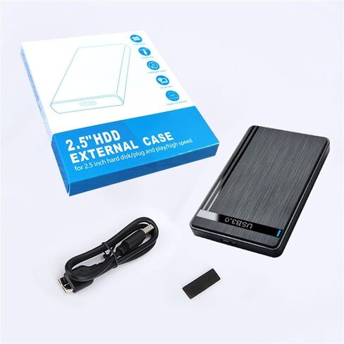 USB 2.5 Inch SATA HDD Enclosure External Hard Drive Case Portable Plug&Play for SSD for HDD Laptop PC Storage Box Shockproof Protective Hard Disk Holder (Black) in Kuwait