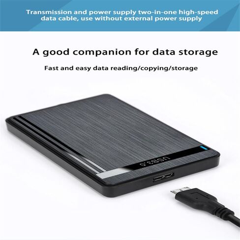 USB 2.5 Inch SATA HDD Enclosure External Hard Drive Case Portable Plug&Play for SSD for HDD Laptop PC Storage Box Shockproof Protective Hard Disk Holder (Black) in Kuwait
