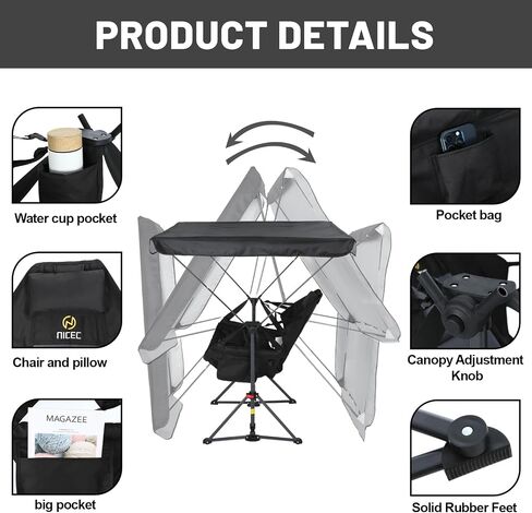 Nice C Hammock Camping Chair with Adjustable Canopy (1 Pack) in Kuwait