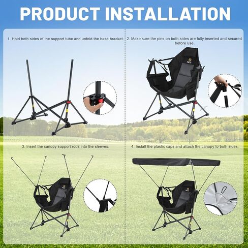Nice C Hammock Camping Chair with Adjustable Canopy (1 Pack) in Kuwait