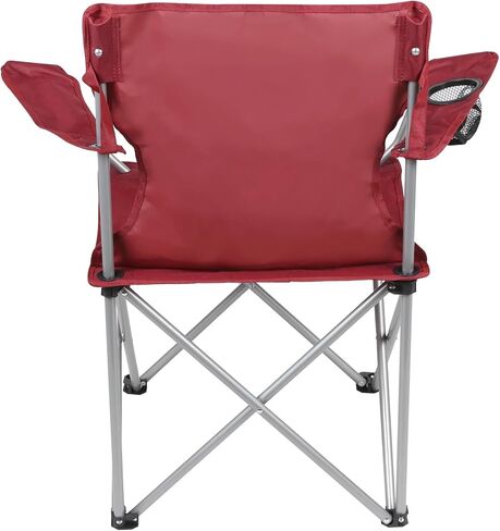 Basic 4-Fold Camping Chair with Cup Holder, Red in Kuwait