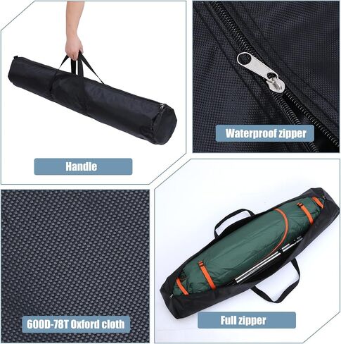 2 Pack Camping Chair Replacement Bag, 47 x 7.4 Inch Heavy-Duty Nylon Carry Bag with Handle Strap for Folding Chairs, Outdoor Camping Sports Storage, Black (Only Bag) in Kuwait