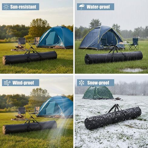 2 Pack Camping Chair Replacement Bag, 47 x 7.4 Inch Heavy-Duty Nylon Carry Bag with Handle Strap for Folding Chairs, Outdoor Camping Sports Storage, Black (Only Bag) in Kuwait