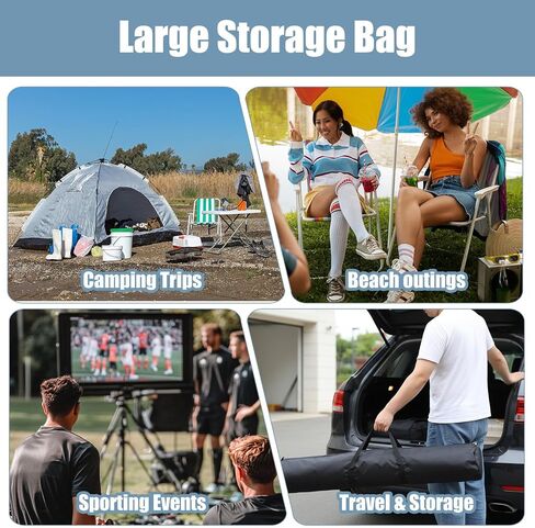 2 Pack Camping Chair Replacement Bag, 47 x 7.4 Inch Heavy-Duty Nylon Carry Bag with Handle Strap for Folding Chairs, Outdoor Camping Sports Storage, Black (Only Bag) in Kuwait