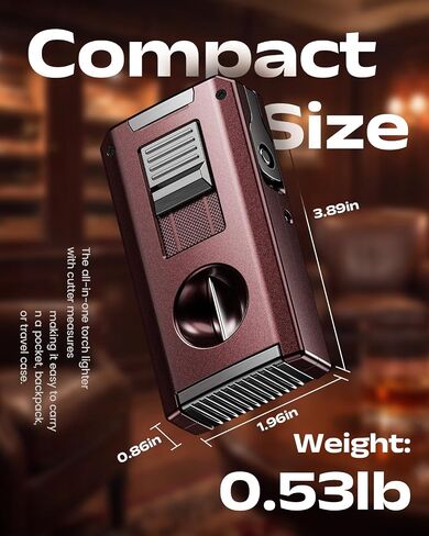 5-in-1 Torch Lighter with Dual Tool, Straight & V Tool, Punch, Holder, Double Jet Flame Windproof Lighters, Butane Refillable Torch Lighters with Accessories Tool, for Men in Kuwait