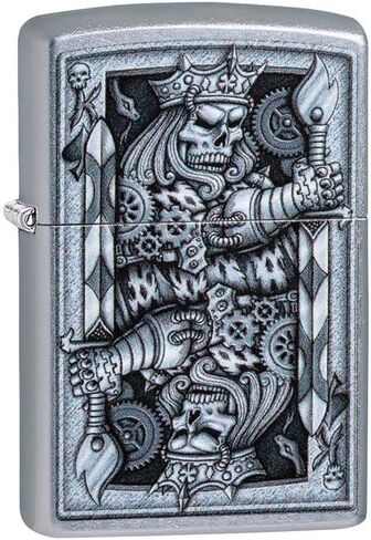 Zippo Steampunk King Spade Street Chrome Pocket Lighter, One Size (29877) in Kuwait