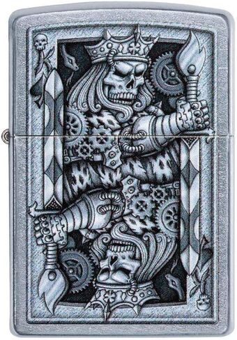 Zippo Steampunk King Spade Street Chrome Pocket Lighter, One Size (29877) in Kuwait