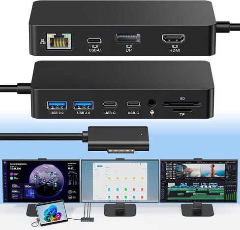 New for Surface Dock (DP+HDMI+USB-C Triple Display) with 120W Power Supply, 12-in-1 Surface Docking Station for Microsoft Surface Pro (12/11/10/9/8/X/7/6/5), Surface Laptop,Surface Go,Surface Book in Kuwait