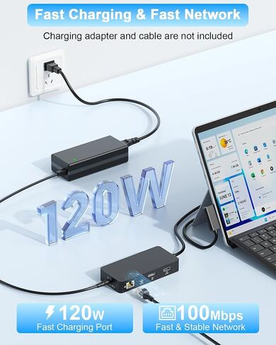 New for Surface Dock (DP+HDMI+USB-C Triple Display) with 120W Power Supply, 12-in-1 Surface Docking Station for Microsoft Surface Pro (12/11/10/9/8/X/7/6/5), Surface Laptop,Surface Go,Surface Book in Kuwait