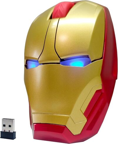 Cool Wireless Mouse with Unique Futuristic Armor Design, a Conversation Starter, Great Gift Idea, 2.4GHz Optical Computer Mouse with USB Receiver, Ergonomic Mice for Laptop PC (Black) in Kuwait
