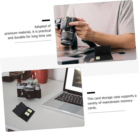 BESTYASH 2pcs Memory Storage Case for Secure Digital Cards, Shockproof Waterproof Holder, Black Compact Organizer for Photography Accessories and Travel in Kuwait