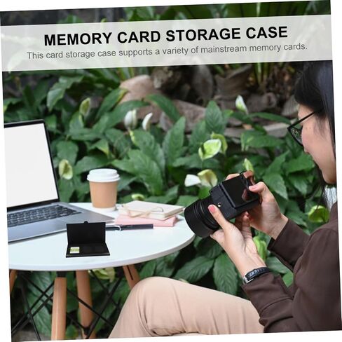 BESTYASH 2pcs Memory Storage Case for Secure Digital Cards, Shockproof Waterproof Holder, Black Compact Organizer for Photography Accessories and Travel in Kuwait