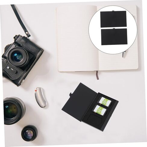 BESTYASH 2pcs Memory Storage Case for Secure Digital Cards, Shockproof Waterproof Holder, Black Compact Organizer for Photography Accessories and Travel in Kuwait