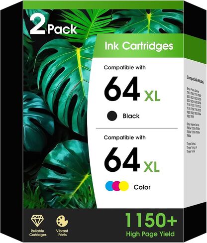 64XL Ink Cartridges Combo Pack Compatible for HP64XL 64 Black and Color Ink in Saudi Arabia