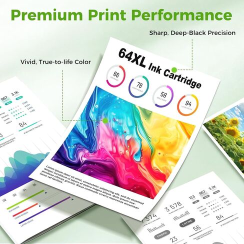 64XL Ink Cartridges Combo Pack Compatible for HP64XL 64 Black and Color Ink in Saudi Arabia