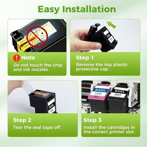 64XL Ink Cartridges Combo Pack Compatible for HP64XL 64 Black and Color Ink in Saudi Arabia