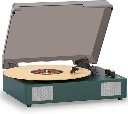 Green Bluetooth Record Player, 3-Speed Belt Drive Turntable in Kuwait