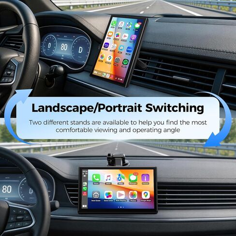 Topexplore 7" Wireless CarPlay Screen with Magnetic Mount & Android Auto in Saudi Arabia