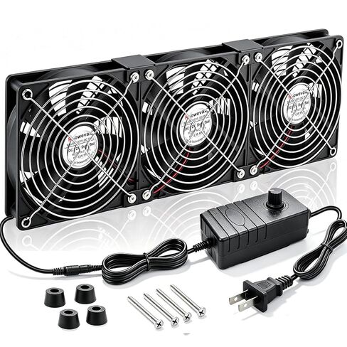 3X 120mm Computer Fan with AC Plug 110V 120V DIY DC 12V ServerFans in Kuwait