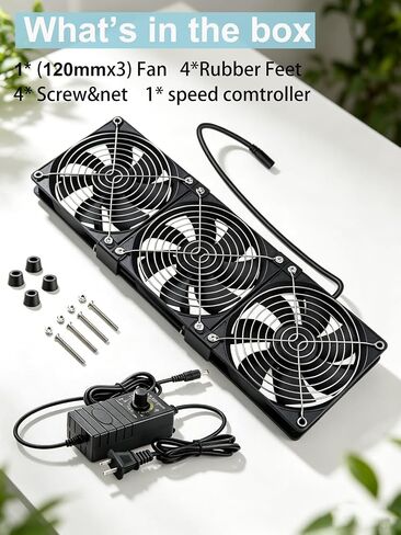 3X 120mm Computer Fan with AC Plug 110V 120V DIY DC 12V ServerFans in Kuwait