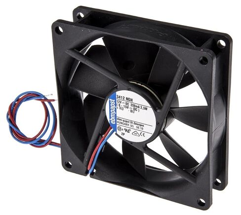 EBM PAPST 3412NGH FAN, AXIAL, 92MM X 92MM X 25MM, 12VDC in Kuwait