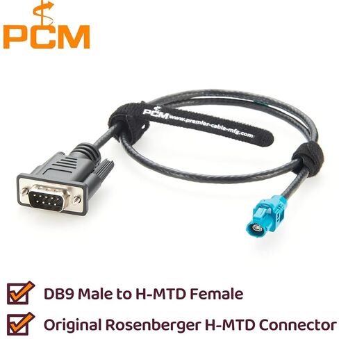Rosenberger H-MTD to DB9 RS232 Automotive Ethernet Diagnostic Cable E6K10A-1CAZ5-Z Female to DB9 Male CANBus RS232 Communication OBD ECU Testing(0.62m) in Kuwait