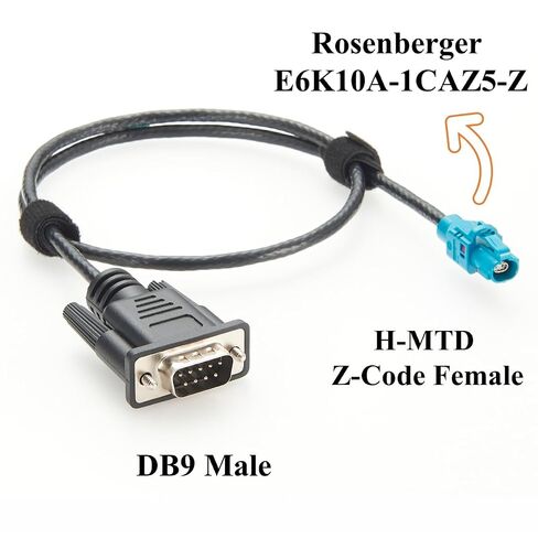 Rosenberger H-MTD to DB9 RS232 Automotive Ethernet Diagnostic Cable E6K10A-1CAZ5-Z Female to DB9 Male CANBus RS232 Communication OBD ECU Testing(0.62m) in Kuwait