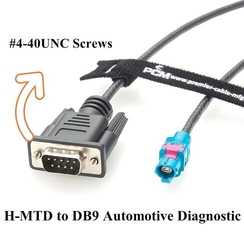 Rosenberger H-MTD to DB9 RS232 Automotive Ethernet Diagnostic Cable E6K10A-1CAZ5-Z Female to DB9 Male CANBus RS232 Communication OBD ECU Testing(0.62m) in Kuwait