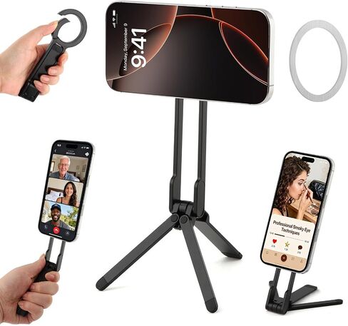 Magnetic Phone Tripod Stand, Aluminum Alloy Pocket Mini Tripod in Kuwait