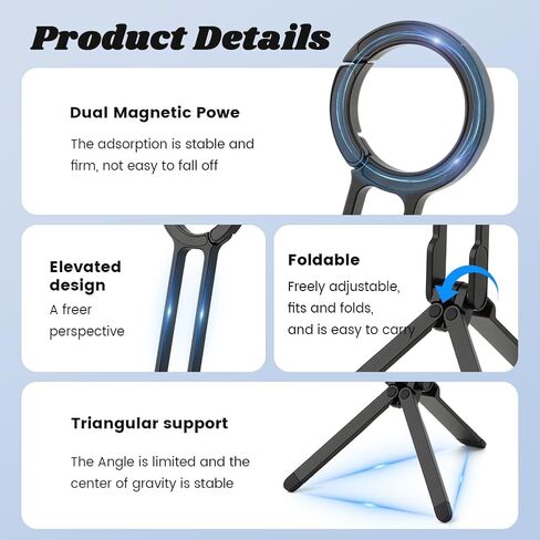 Magnetic Phone Tripod Stand, Aluminum Alloy Pocket Mini Tripod in Kuwait