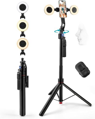 Auto Face Tracking Tripod 360Rotation,Tripod for iPhone with Light in Kuwait