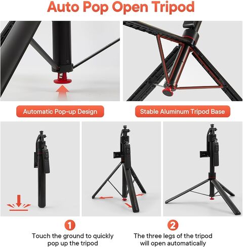 Auto Face Tracking Tripod 360Rotation,Tripod for iPhone with Light in Kuwait