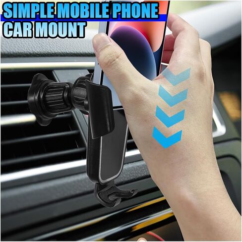 YoRise Car Phone Holder Mount for Air Vent, Universal 360° Rotation Auto Air Vent Cell Phone Holder with Wider Clamp & Metal Hook, Automobile Phones Stand Cradle for All Smartphones (Black) in Kuwait