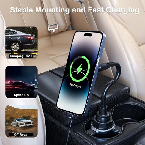 for Qi2 15W Magsafe Car Cup Holder Charger Magnetic Charger in Kuwait