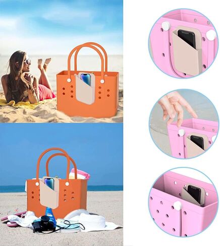 Mushroom Bogg Bag Phone Holder Accessories, Large Silicone Bogg Cell Phone Holder for iPhone 17 16 15 14 13 Pro Max Samsung Galaxy with M L XL Bogg Bags, 2pcs Mom Life/Daisy Bogg Bag Charms in Kuwait