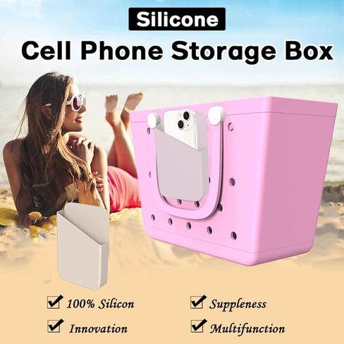 Mushroom Bogg Bag Phone Holder Accessories, Large Silicone Bogg Cell Phone Holder for iPhone 17 16 15 14 13 Pro Max Samsung Galaxy with M L XL Bogg Bags, 2pcs Mom Life/Daisy Bogg Bag Charms in Kuwait