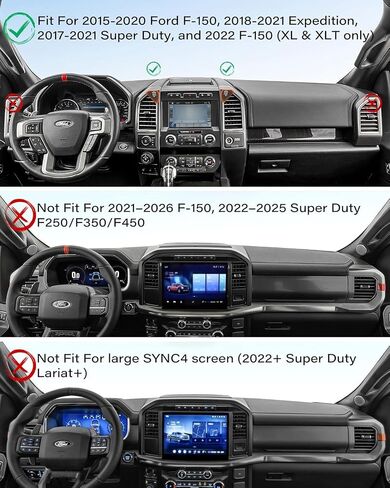 APPS2Car Magnetic Vent Mount for Ford F-150 (2015–2020), Super Duty (2017–2021) & 2022 (XL & XLT), Expedition (2018–2021), 17 Magnets, No Shake, No Block Airflow, Clear View, Easy Install in Kuwait