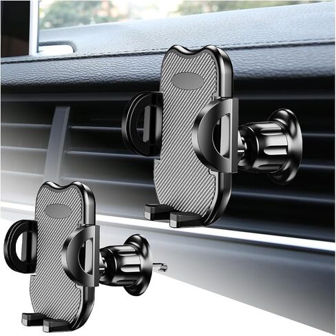 Car Phone Holder, 360 Degree Rotatable Vehicle Air Vent Mobile Phone Stand with Metal Hook Clip, Hands-Free Auto Cellphone Mount Cradle, Universal for Most 3-7" Smartphone (Black) in Kuwait