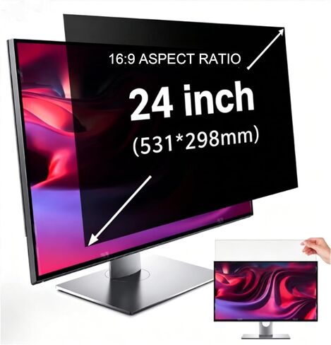 Computer Privacy Screen Filter for 16:9 Widescreen Monitor, Anti Blue Light Anti Glare for All Mainstream PC Monitor Notebook, Removable Privacy Screen Protector Cover for Office Home Travel (32inch) in Saudi Arabia