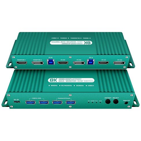 Hdmi Kvm Switch 2 Monitors 2 Computers edid Emulator 4k 144hz Hotkey Switching Dual Monitor kvm Switches hdmi edid 2 Monitors 2 Computers 1440P 120Hz 144hz 165hz 240hz in Saudi Arabia