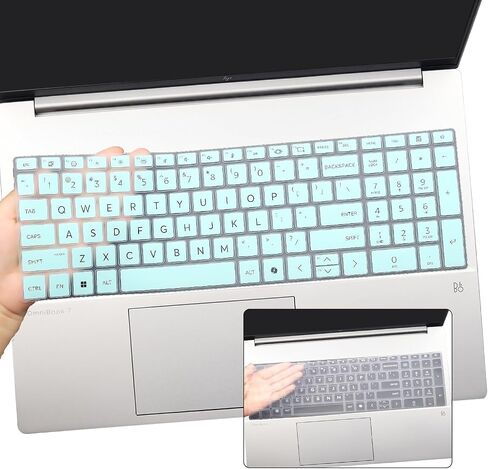 2 Pack Keyboard Cover for HP OmniBook 7 16-az 16-ay Series 16-az0097nr 16-ay0087nr 16",OmniBook 7 17-dc Series 17-dc0097nr 17.3'' (Not Fit Omnibook X 17-dd 17t-dd) US Layout Keyboard-HotBlue+Clear in Kuwait
