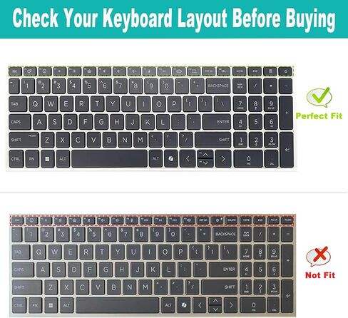 2 Pack Keyboard Cover for HP OmniBook 7 16-az 16-ay Series 16-az0097nr 16-ay0087nr 16",OmniBook 7 17-dc Series 17-dc0097nr 17.3'' (Not Fit Omnibook X 17-dd 17t-dd) US Layout Keyboard-HotBlue+Clear in Kuwait